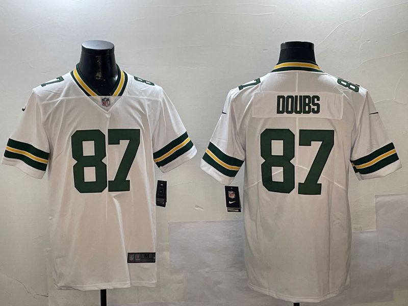 Men Green Bay Packers #87 Doubs White Second generation 2024 Nike Limited NFL Jersey style 0115->oakland athletics->MLB Jersey